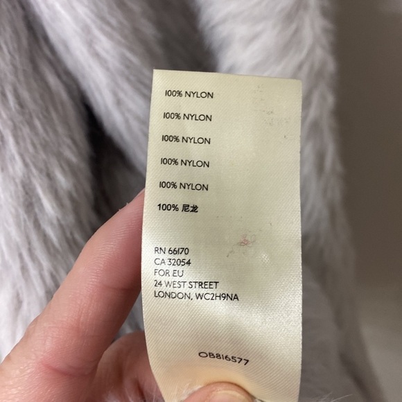 Free People Faux fur long sleeve open cardigan size XS.Grey. - Picture 7 of 9